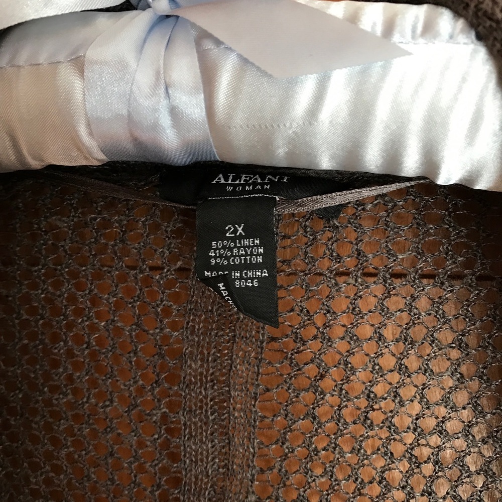 Alfani Open Front Cardigan Grey Size 2X - Picture 2 of 3